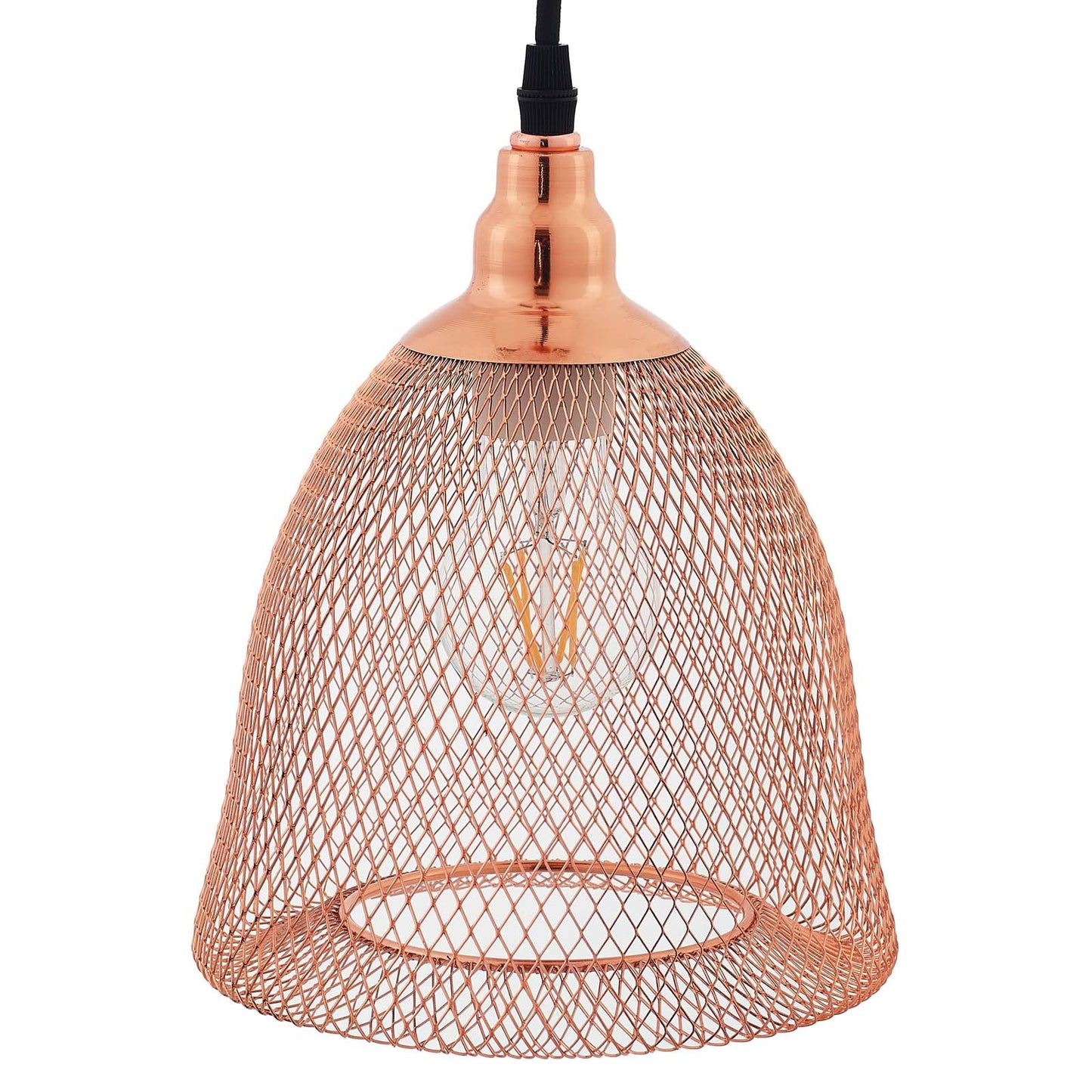 Glimmer Bell-Shaped Rose Gold Pendant Light by Modway