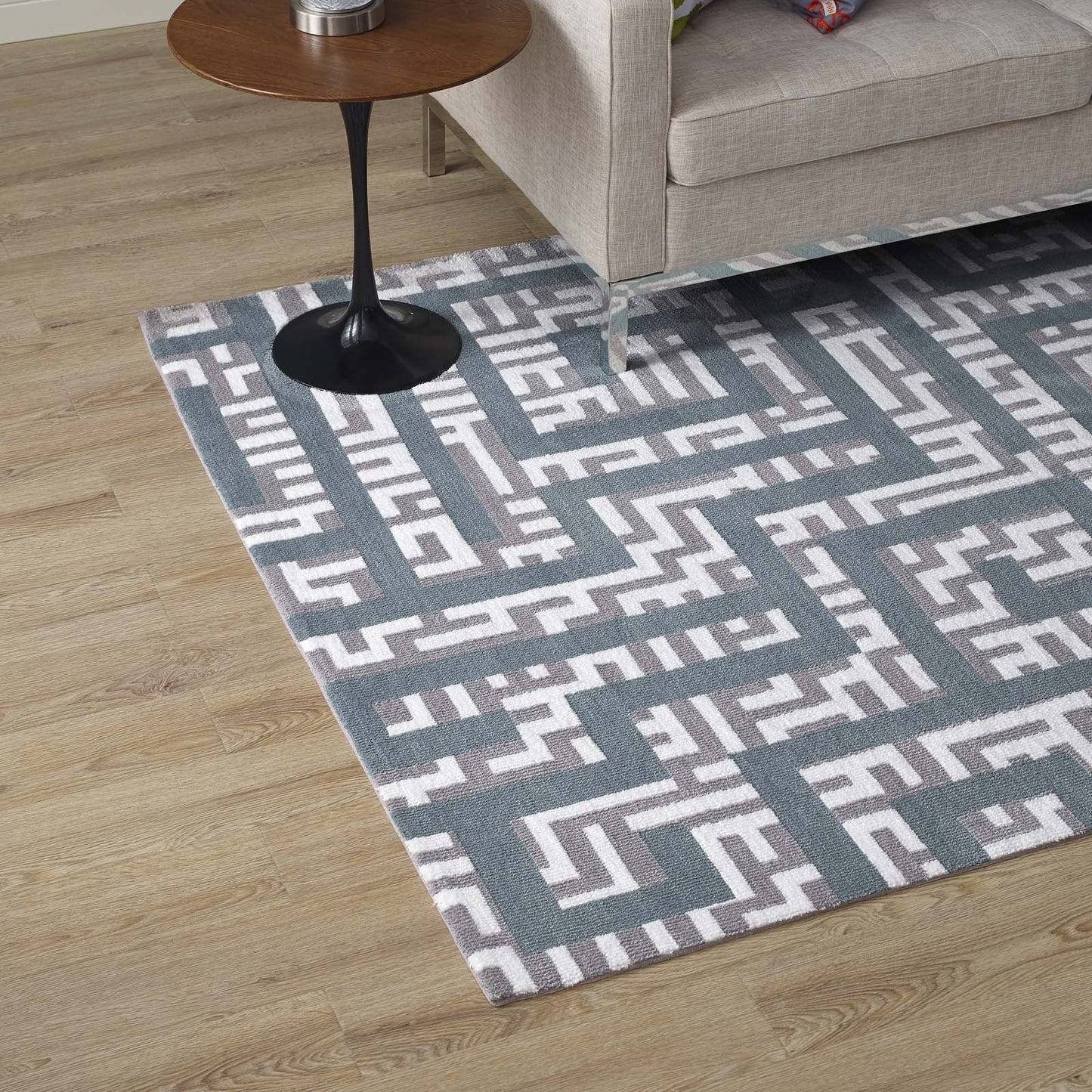 Nahia Geometric Maze 8x10 Area Rug by Modway