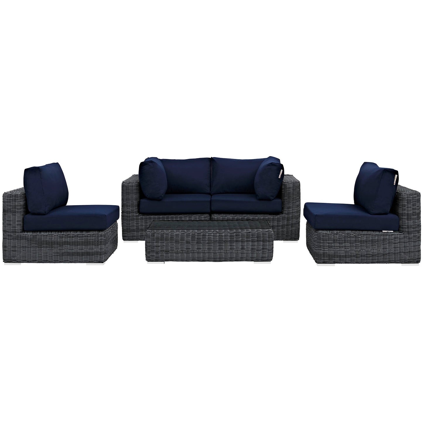 Summon 5 Piece Outdoor Patio Sunbrella¨ Sectional Set by Modway