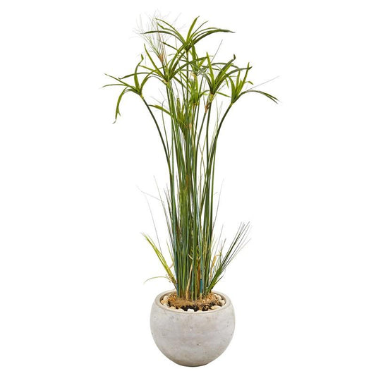 45"  Papyrus Artificial Plant in Sand Colored Planter