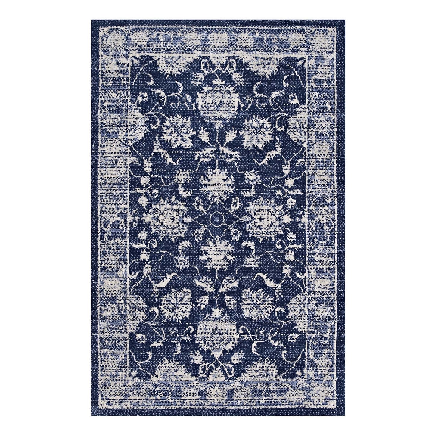 Kazia Distressed Floral Lattice 5x8 Area Rug by Modway