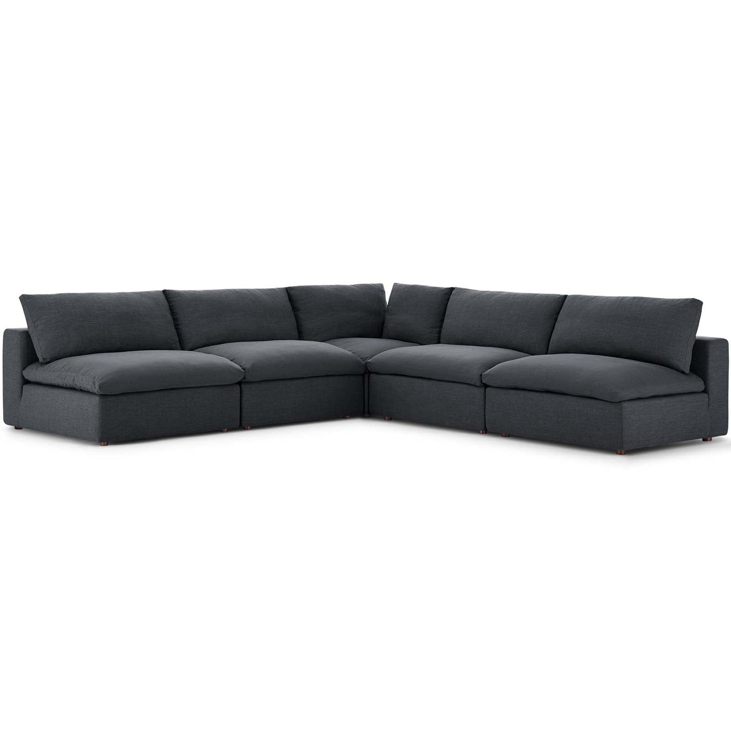Commix 5-Piece Down Filled Overstuffed Armless Sectional Sofa by Modway