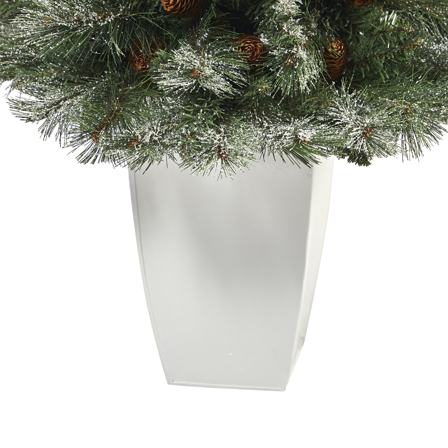 3.5' Snowed French Alps Mountain Pine Artificial Christmas Tree w/ 135 Bendable