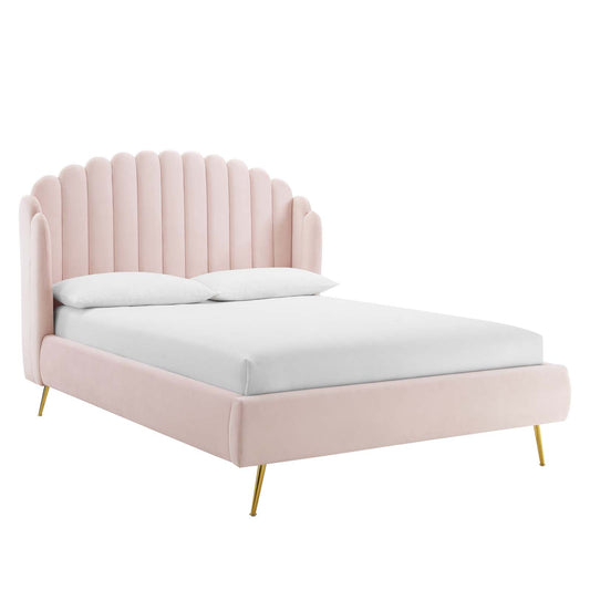 Lana Performance Velvet Queen Wingback Platform Bed by Modway