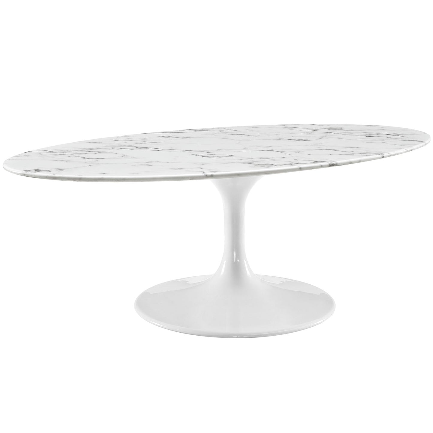Lippa 48" Oval Faux Marble Coffee Table by Modway