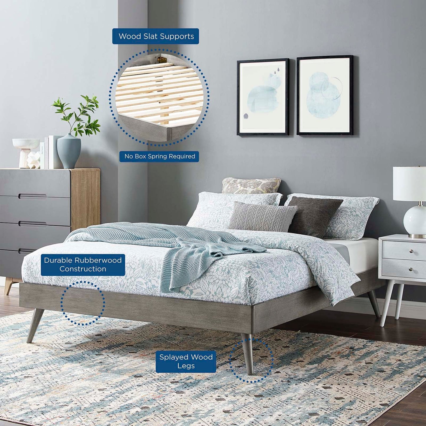 Margo Wood Full Platform Bed Frame by Modway