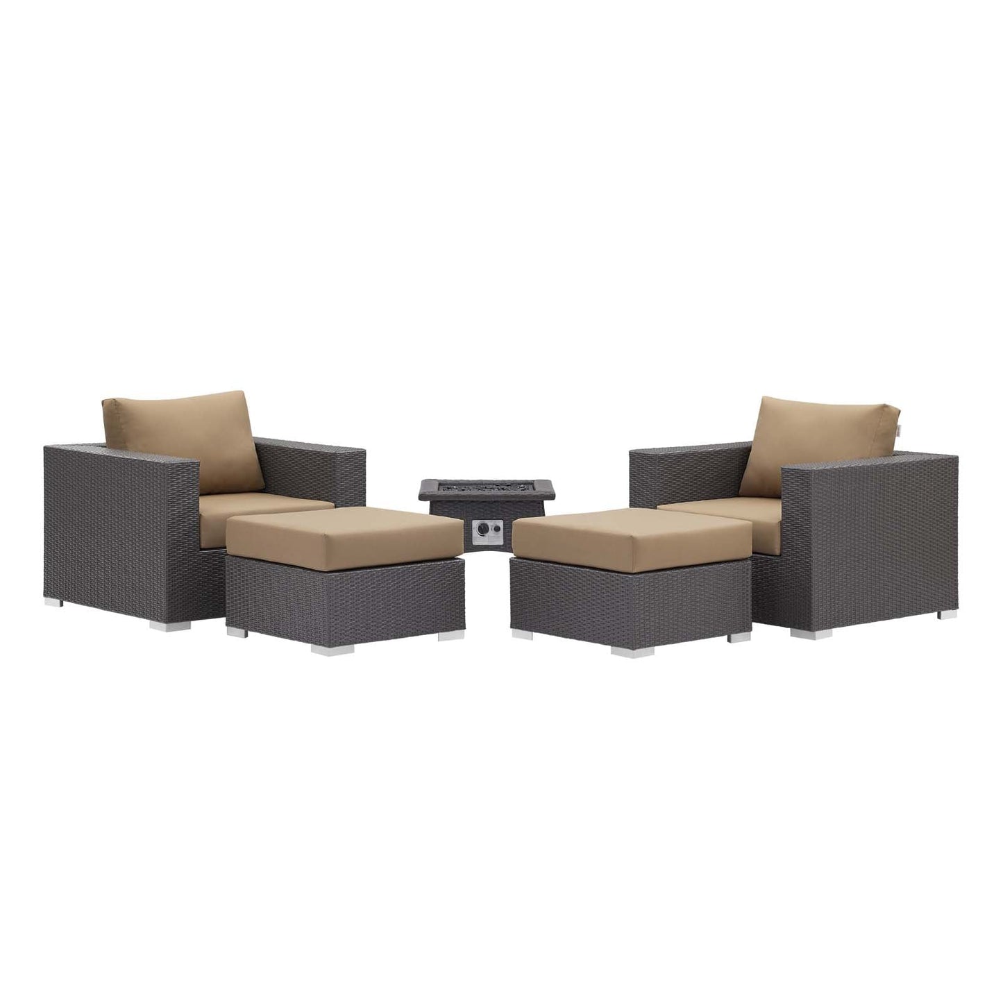 Convene 5 Piece Set Outdoor Patio with Fire Pit by Modway