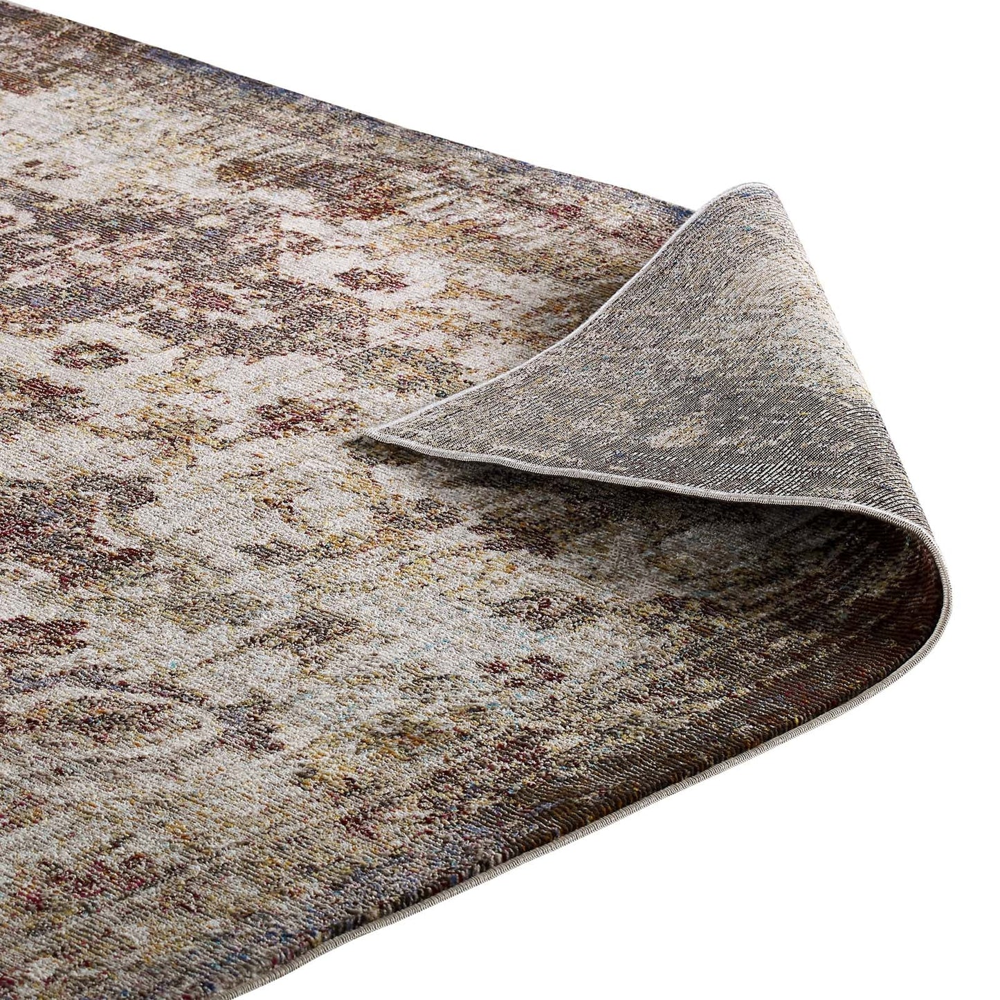 Success Kaede Distressed Vintage Floral Moroccan Trellis 5x8 Area Rug by Modway