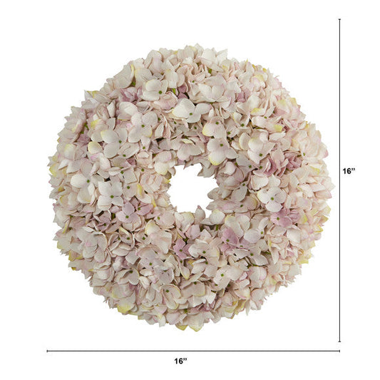 16" Hydrangea Artificial Wreath