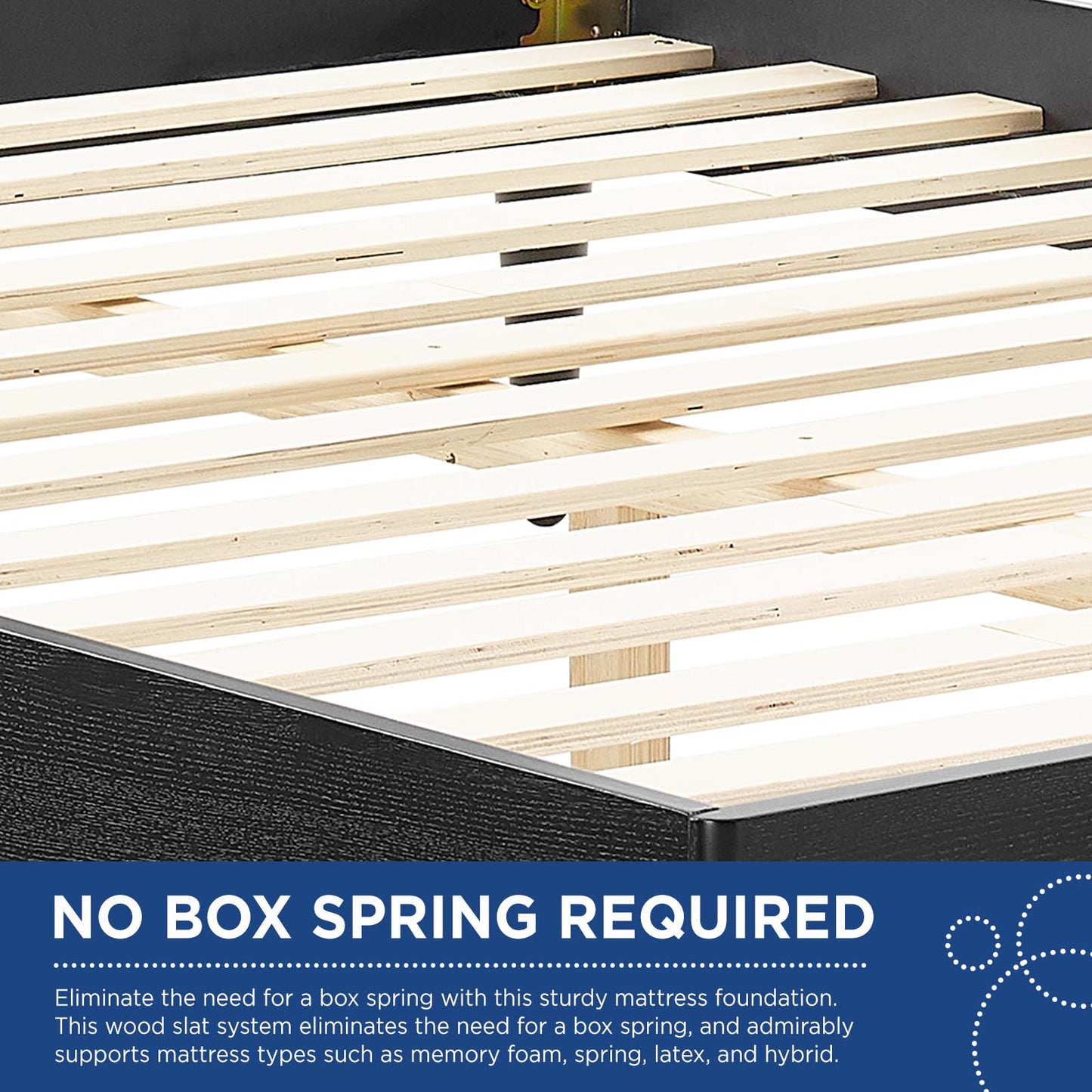 Sidney Cane and Wood King Platform Bed With Splayed Legs by Modway