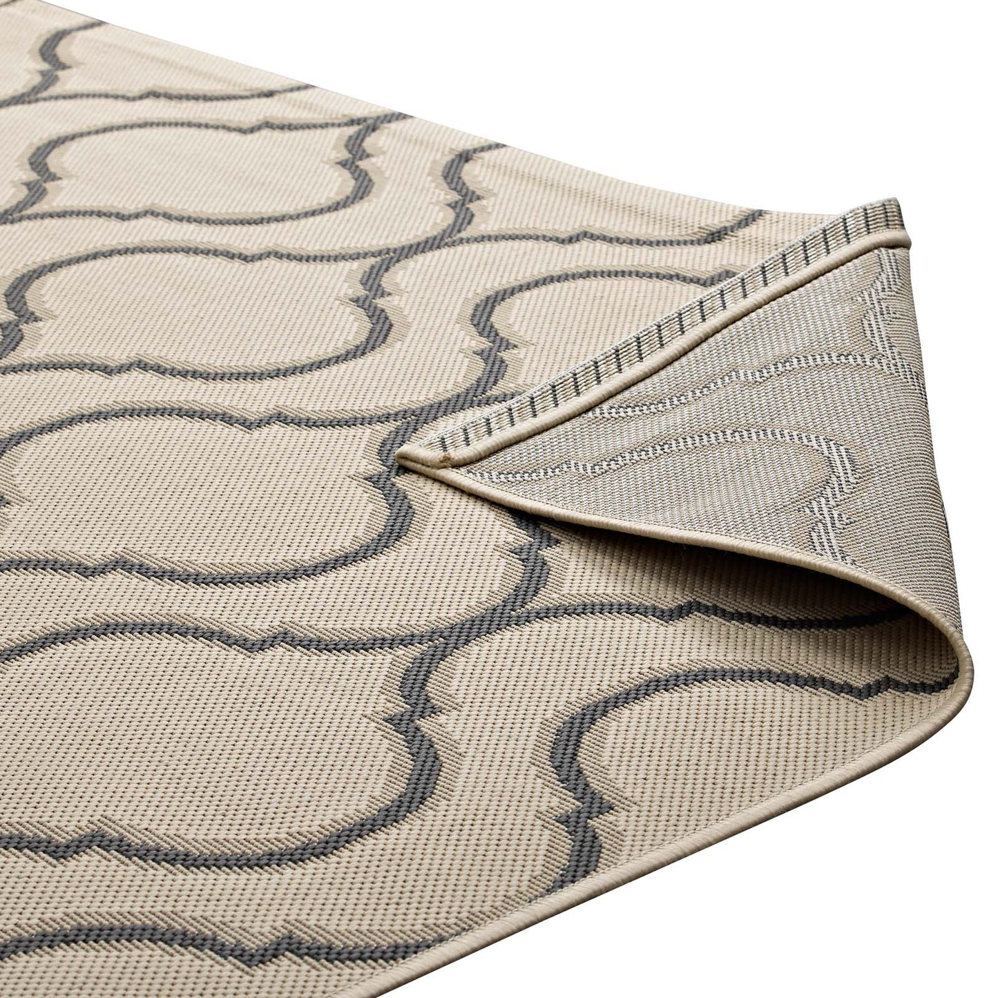 Linza Wave Abstract Trellis Indoor and Outdoor 8x10 Area Rug by Modway