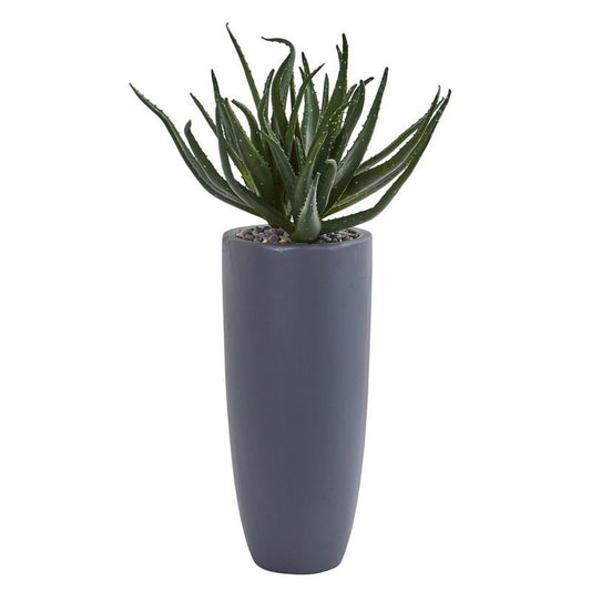 29"  Aloe Artificial Plant in Gray Planter