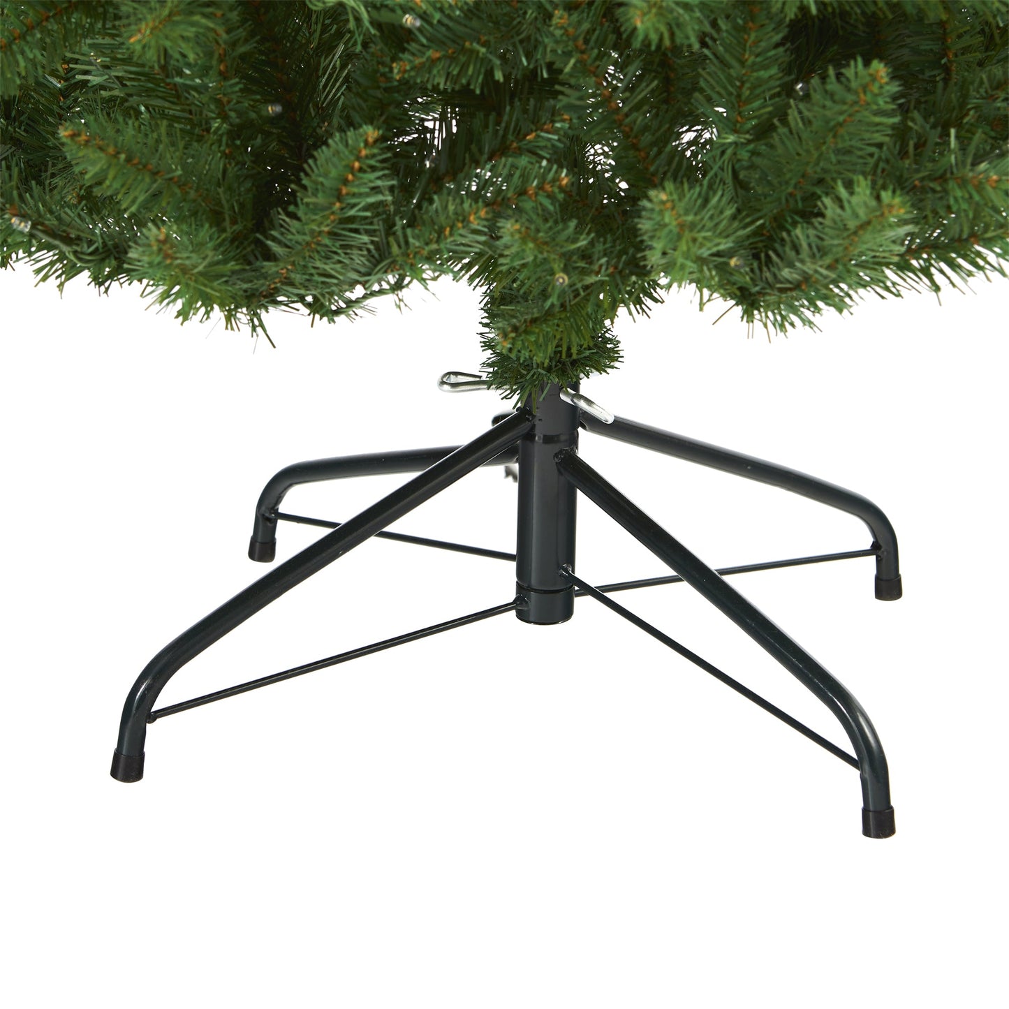 6.5' Slim Green Mountain Pine Artificial Christmas Tree w/ 300 Clear LED Lights