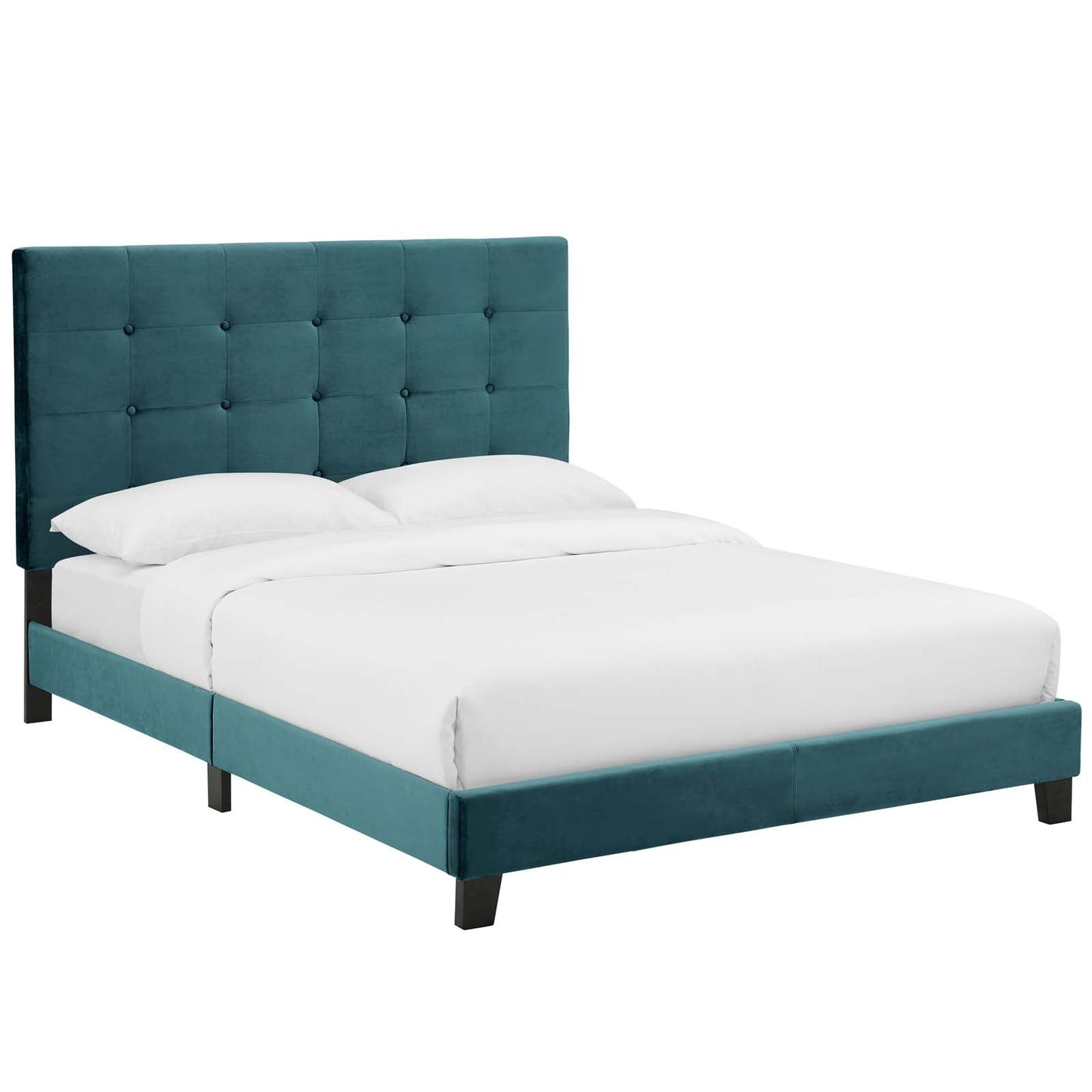 Melanie Tufted Button Upholstered Performance Velvet King Platform Bed by Modway