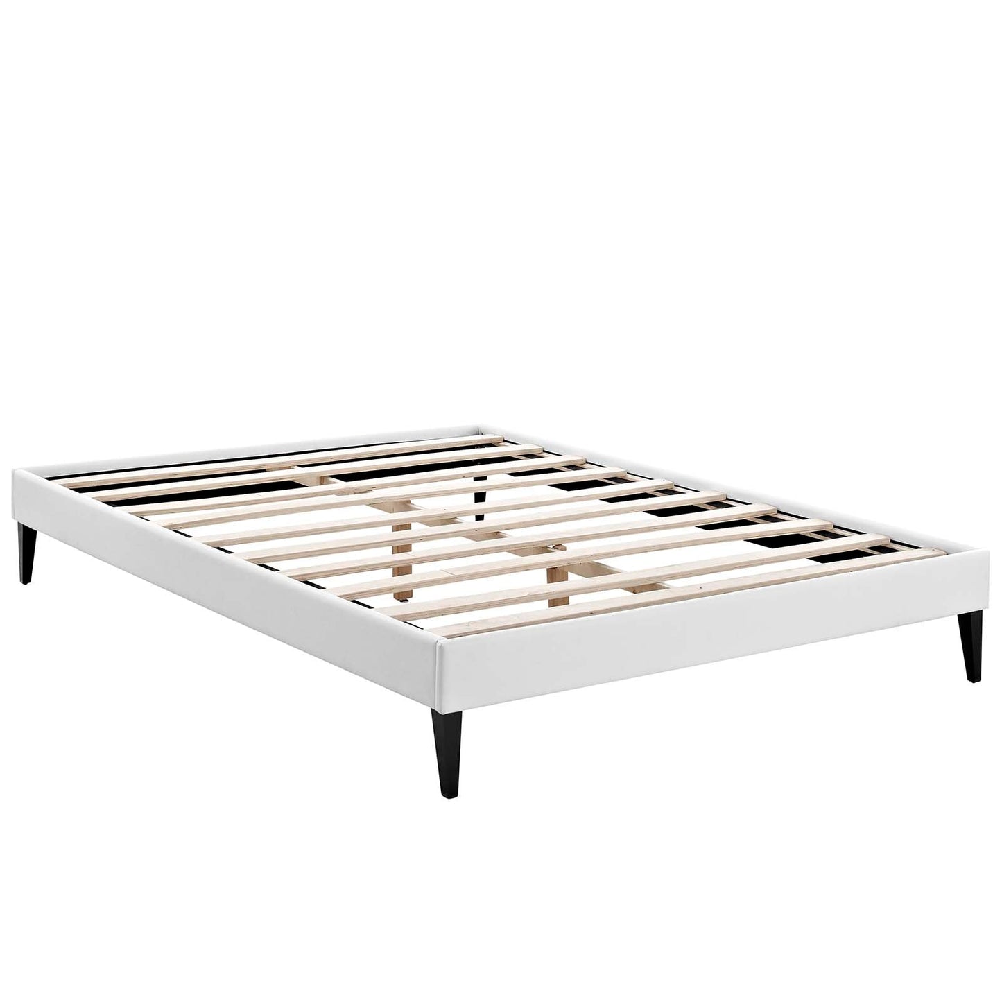 Tessie Vinyl Full Bed Frame with Squared Tapered Legs by Modway