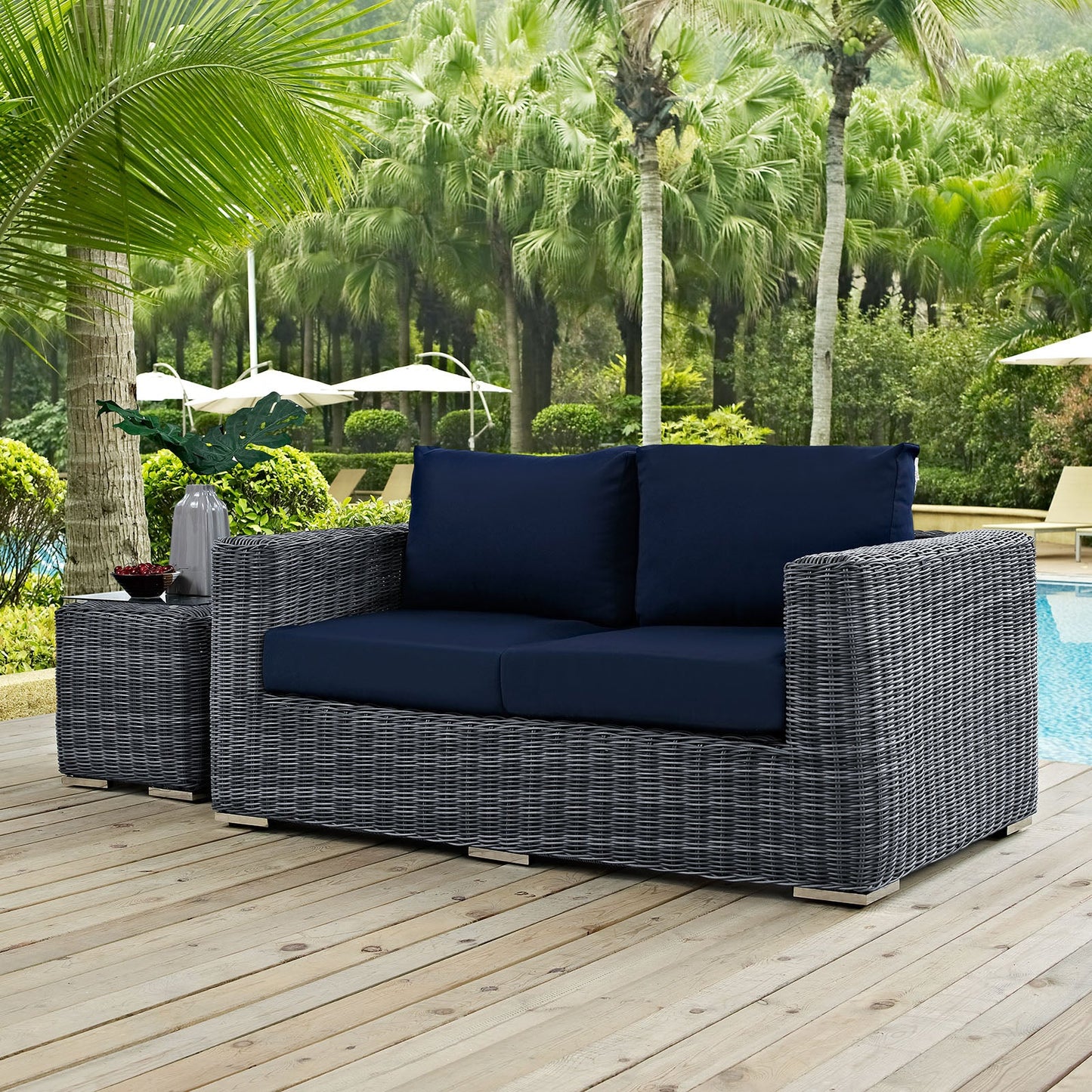 Summon Outdoor Patio Sunbrella¨ Loveseat by Modway