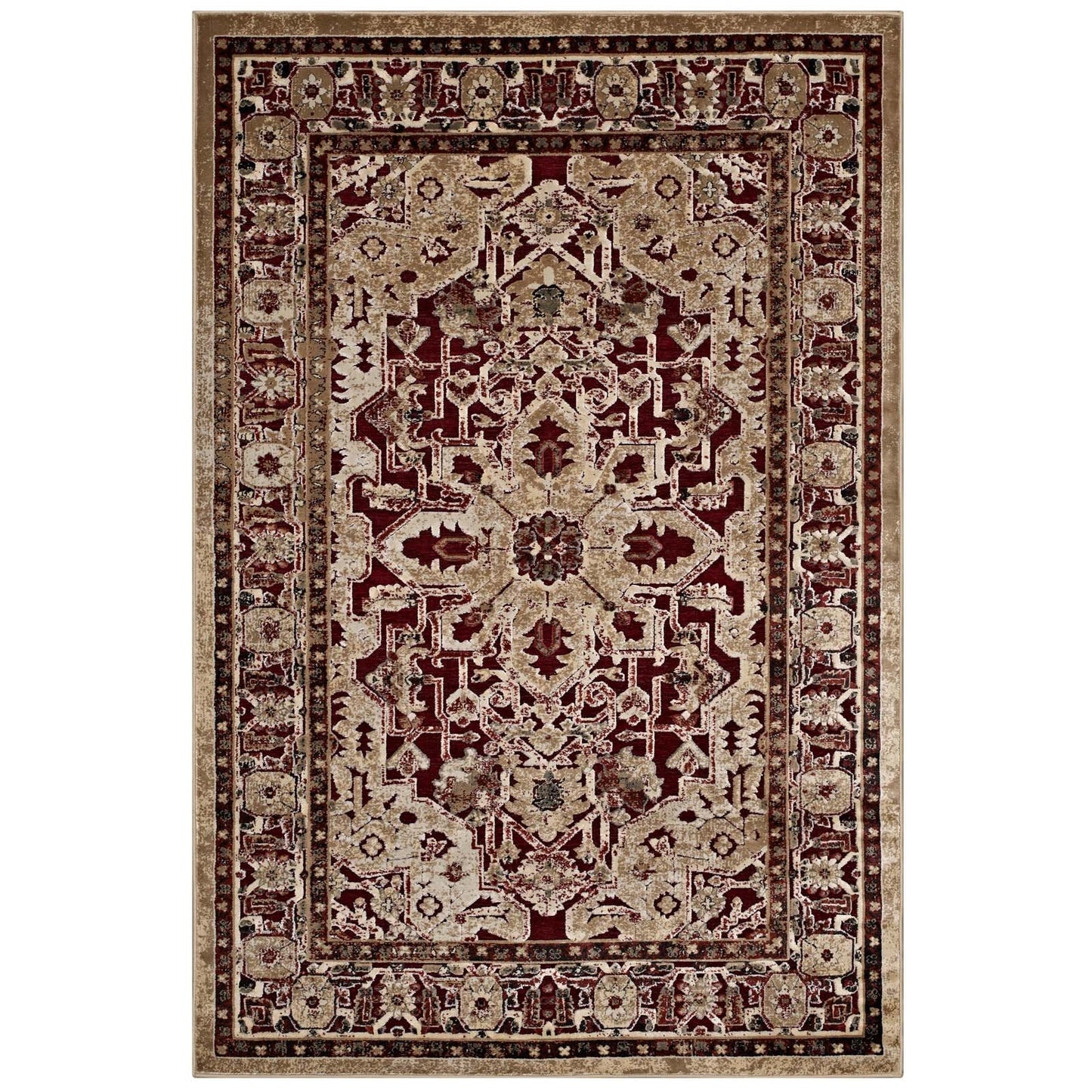 Grania Ornate Vintage Floral Turkish 5x8 Area Rug by Modway
