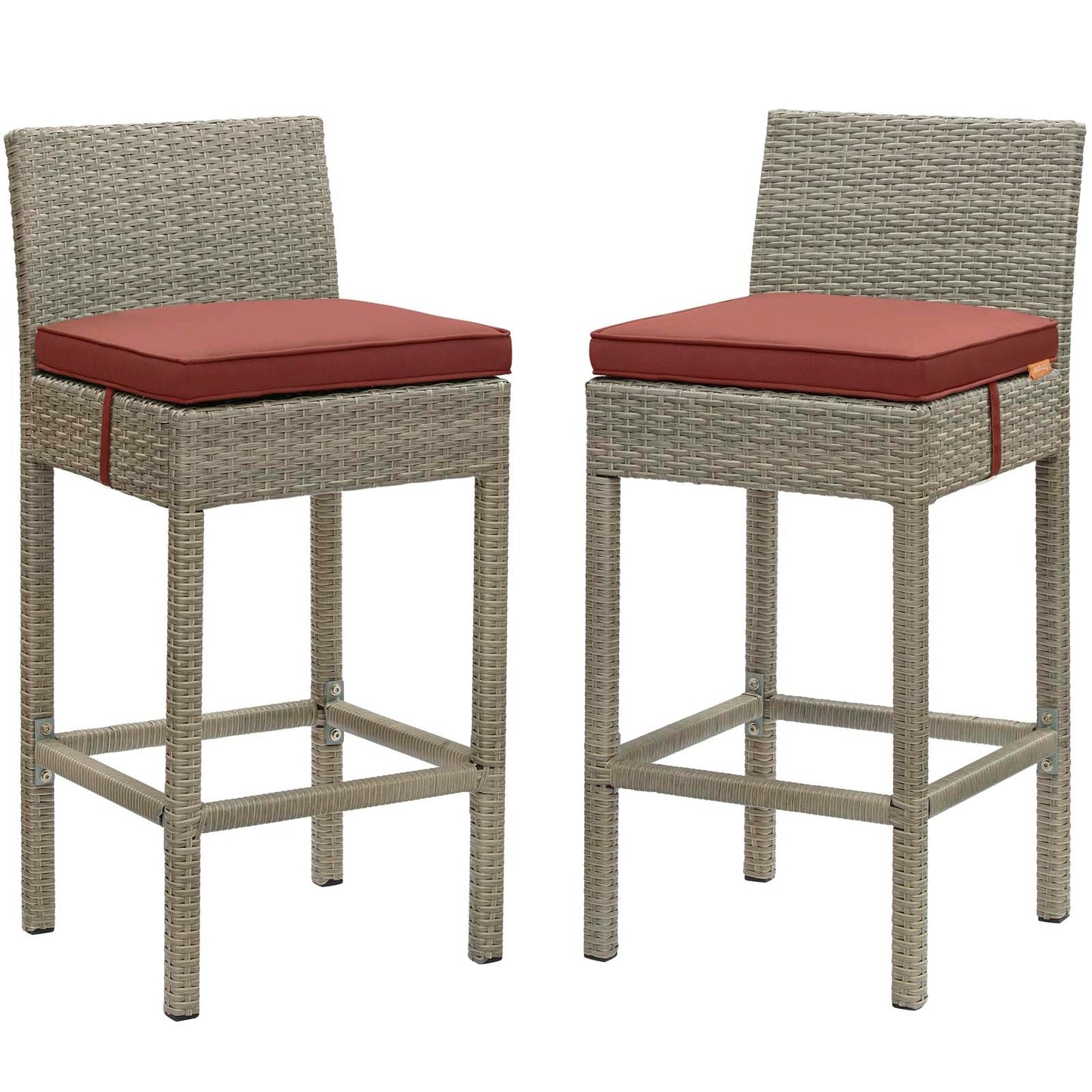Conduit Outdoor Patio Wicker Rattan Bar Stool Set of 2 by Modway