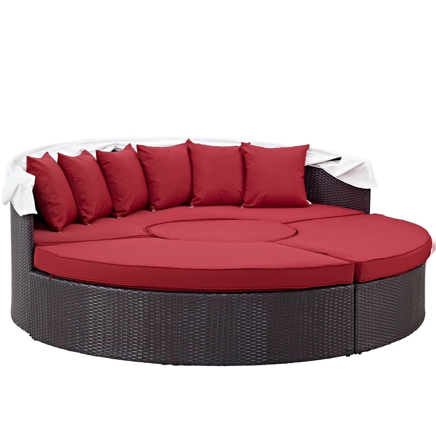 Quest Outdoor Patio Wicker Rattan Canopy Sectional Daybed by Modway