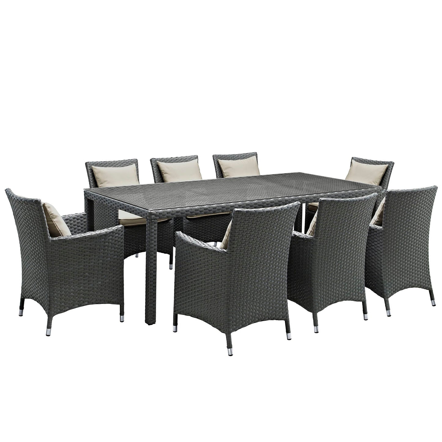 Sojourn 9 Piece Outdoor Patio Sunbrella¨ Dining Set by Modway