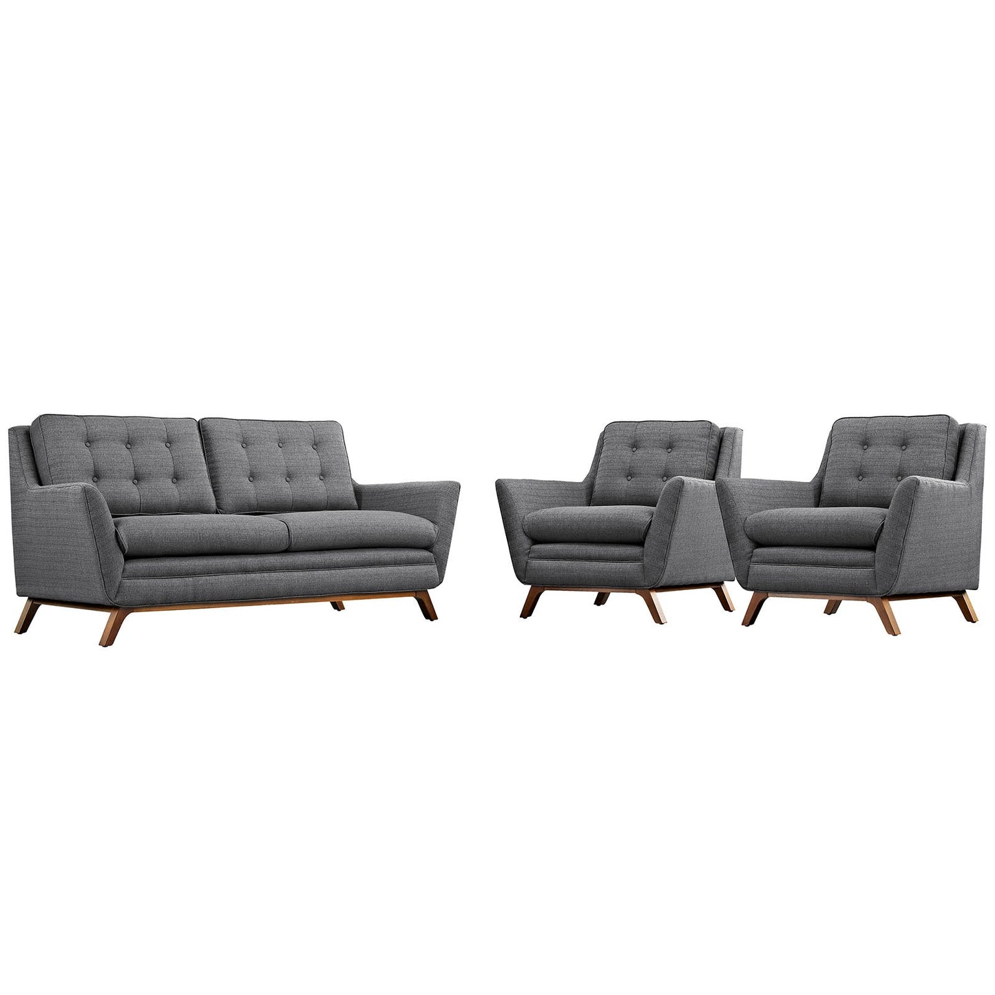 Beguile 3 Piece Upholstered Fabric Living Room Set by Modway