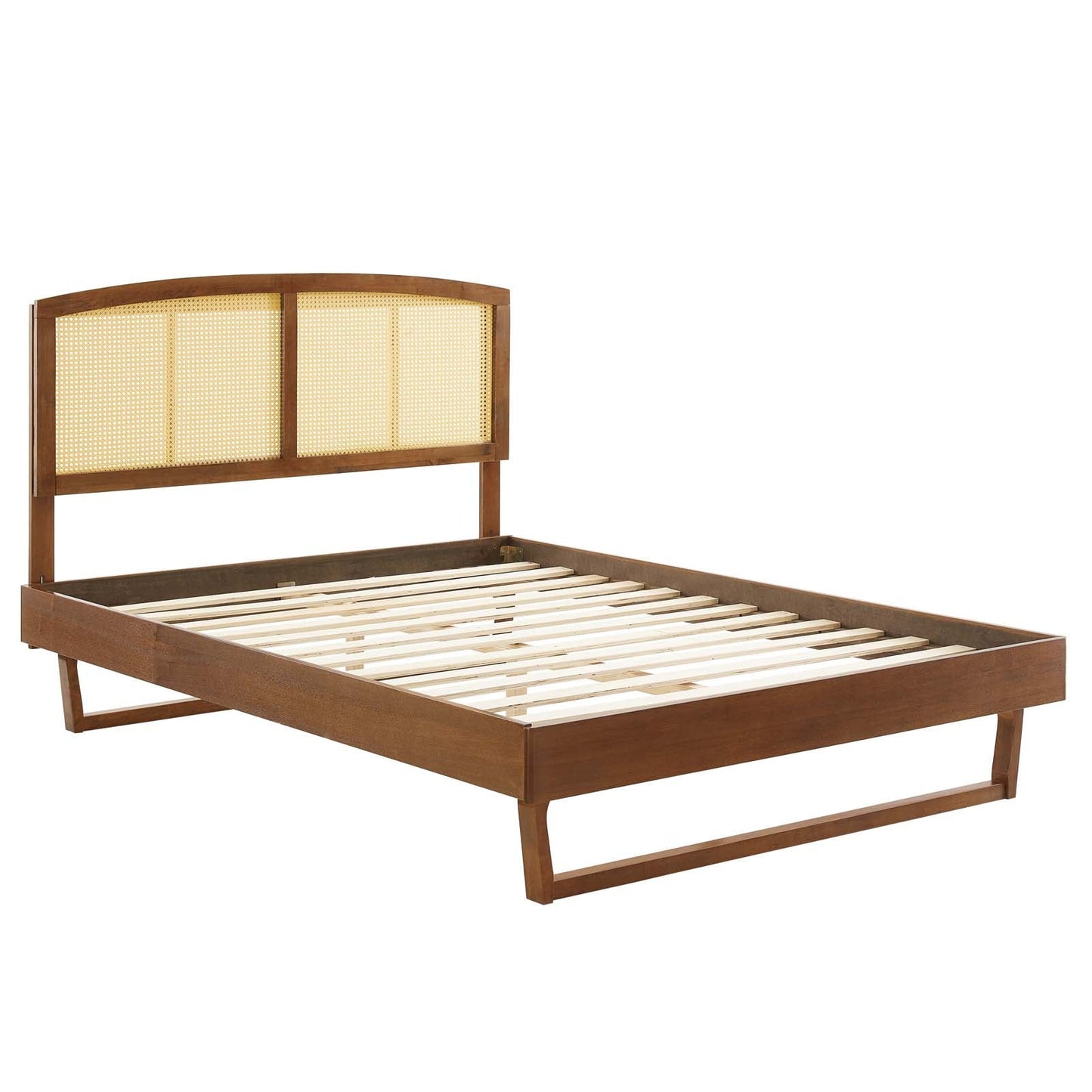 Sierra Cane and Wood Queen Platform Bed With Angular Legs by Modway