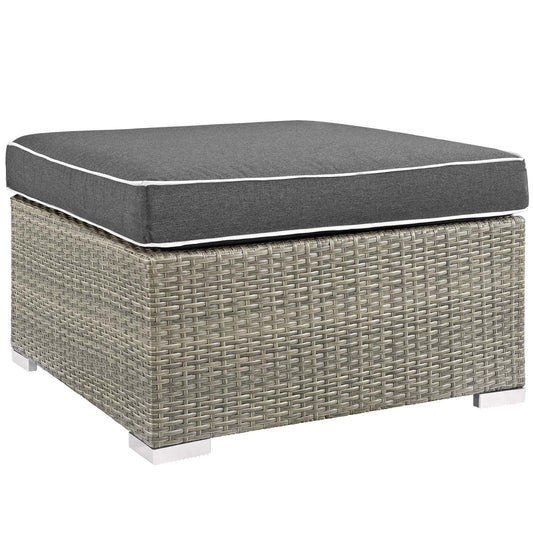 Repose Outdoor Patio Upholstered Fabric Ottoman by Modway