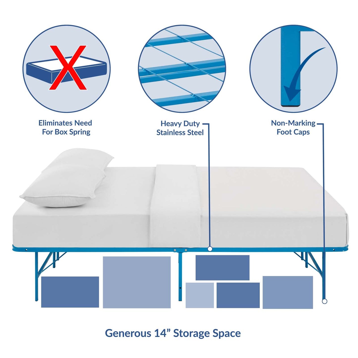 Horizon Stainless Steel Full Bed Frame by Modway