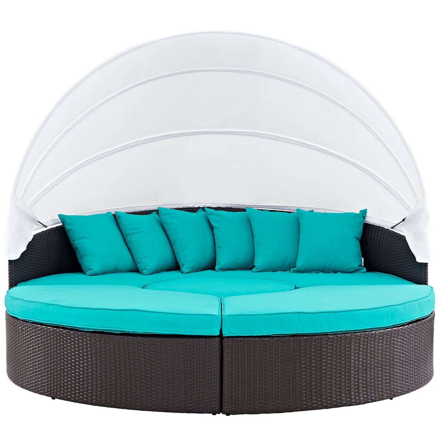 Quest Outdoor Patio Wicker Rattan Canopy Sectional Daybed by Modway