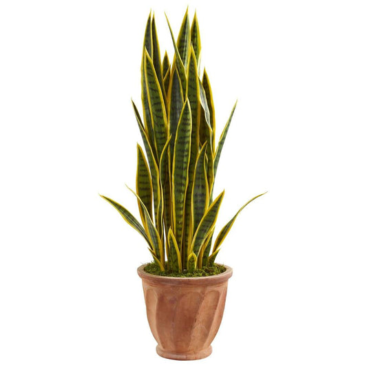 3' Sansevieria Artificial Plant in Terra Cotta Planter