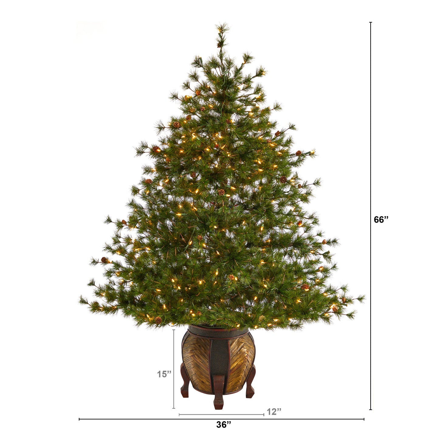 5.5' Colorado Mountain Pine Artificial Christmas Tree w/ 250 Clear Lights