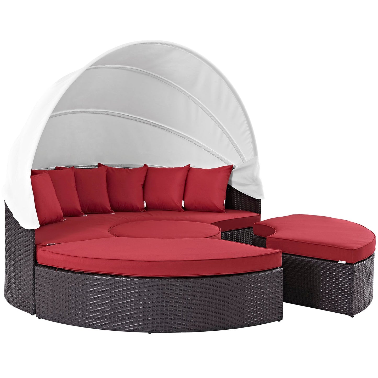 Quest Outdoor Patio Wicker Rattan Canopy Sectional Daybed by Modway