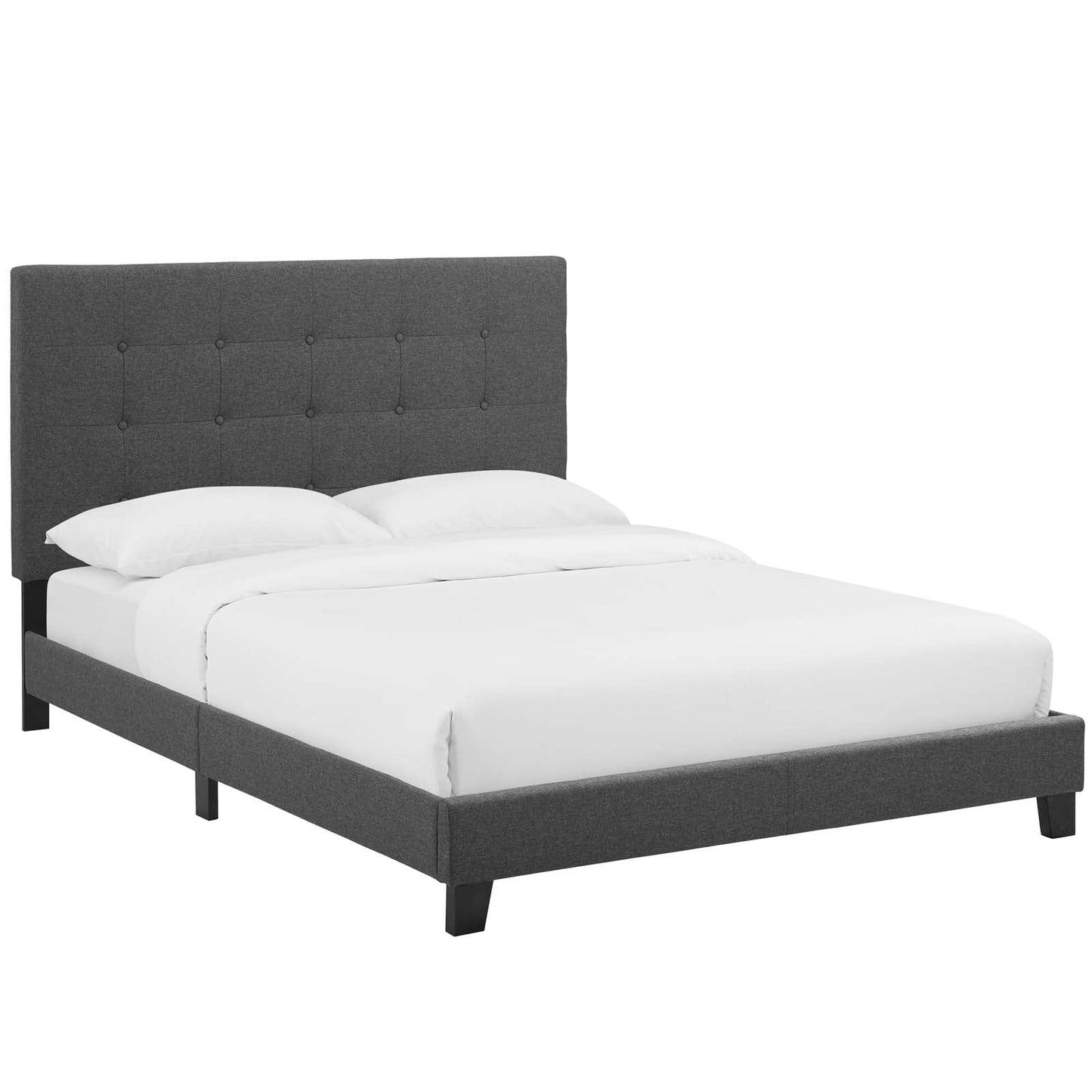 Melanie Tufted Button Upholstered Fabric King Platform Bed by Modway