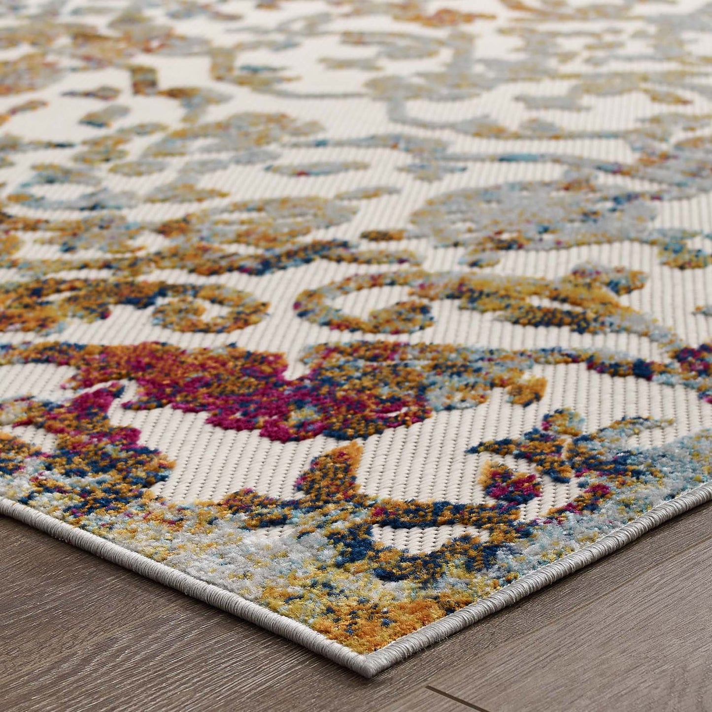 Reflect Primrose Ornate Floral Lattice 8x10 Indoor/Outdoor Area Rug by Modway