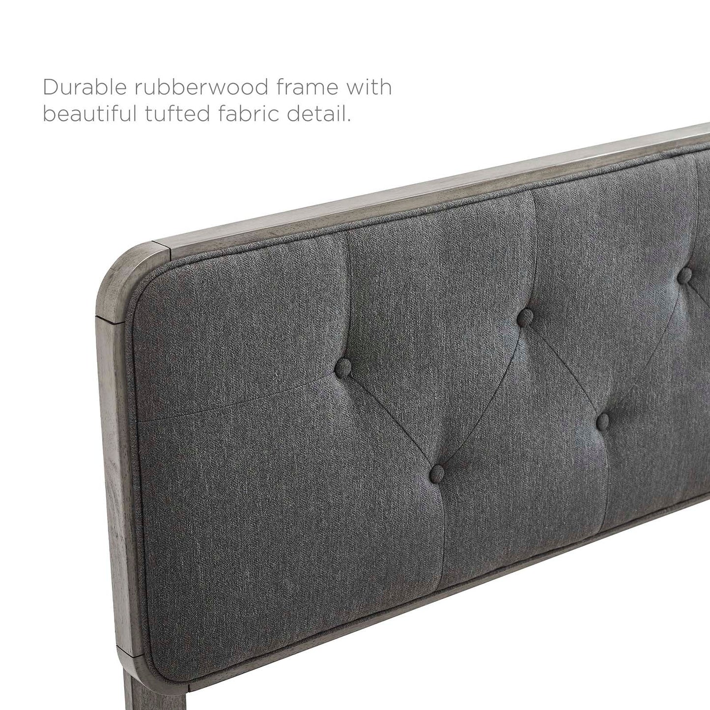 Collins Tufted Fabric and Wood King Headboard by Modway
