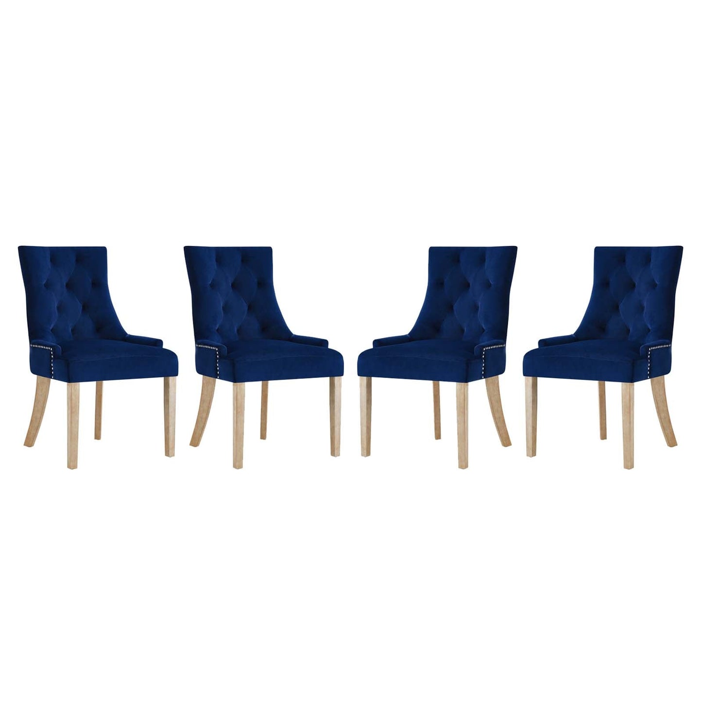 Pose Performance Velvet Dining Chair Set of 4 by Modway