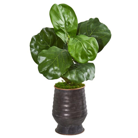 24"  Fiddle Leaf Artificial Plant in Decorative Planter