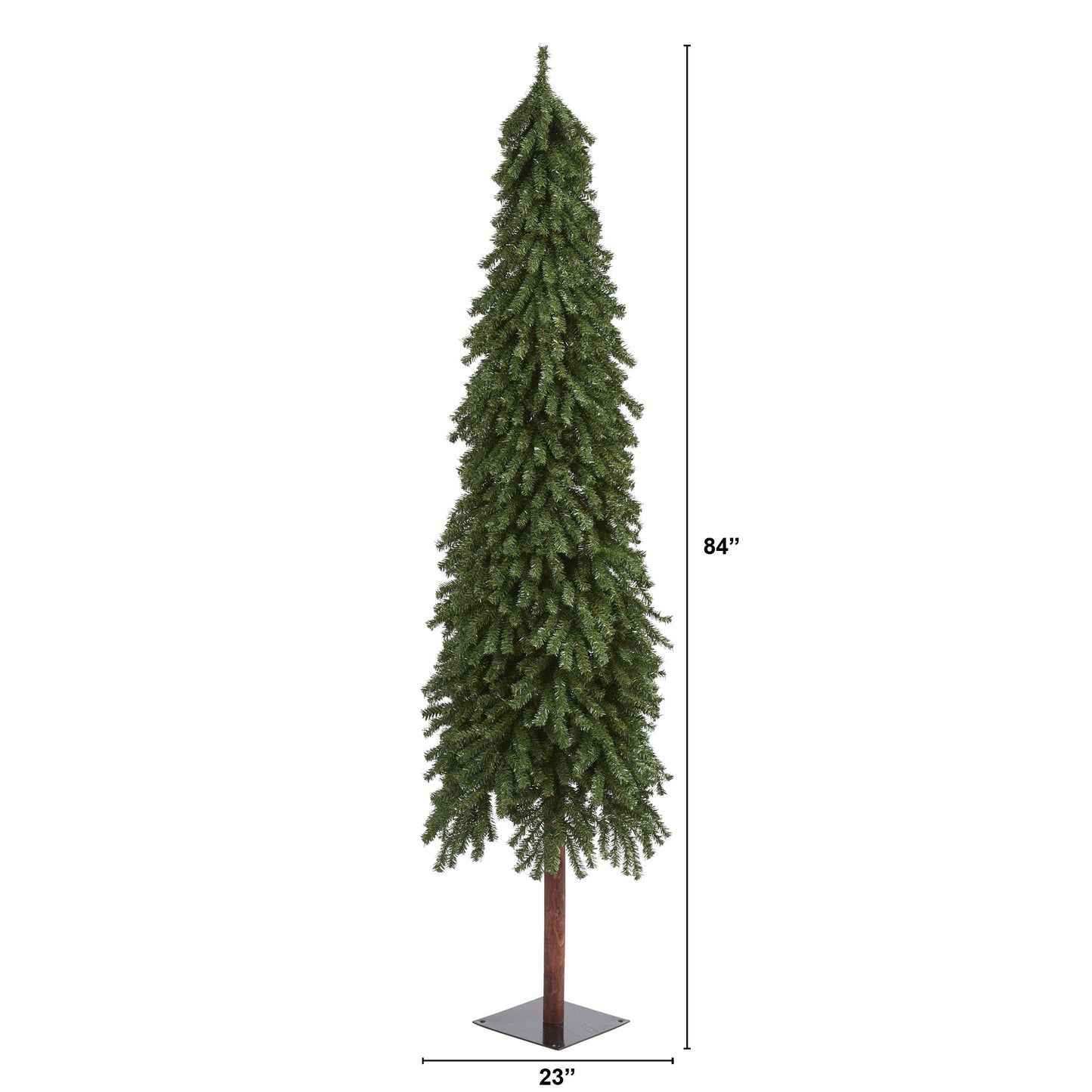7' Gr& Alpine Artificial Christmas Tree w/950 Bendable Branches on Natural Trunk