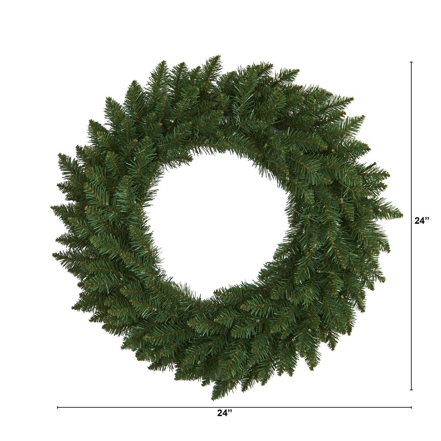 24" Green Pine Artificial Christmas Wreath with 35 Clear LED Lights