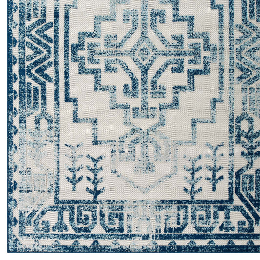 Reflect Nyssa Distressed Geometric Southwestern Aztec 8x10 Indoor/Outdoor Area Rug by Modway
