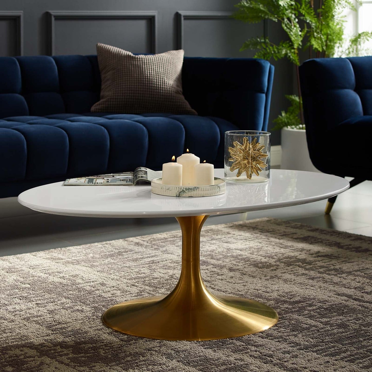Lippa 42" Oval Wood Coffee Table by Modway