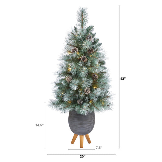 3.5' Frosted Tip British Columbia Mountain Pine Artificial Christmas Tree