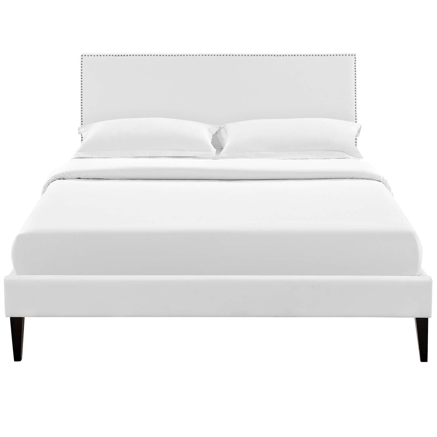 Macie Vinyl Full Platform Bed with Squared Tapered Legs by Modway