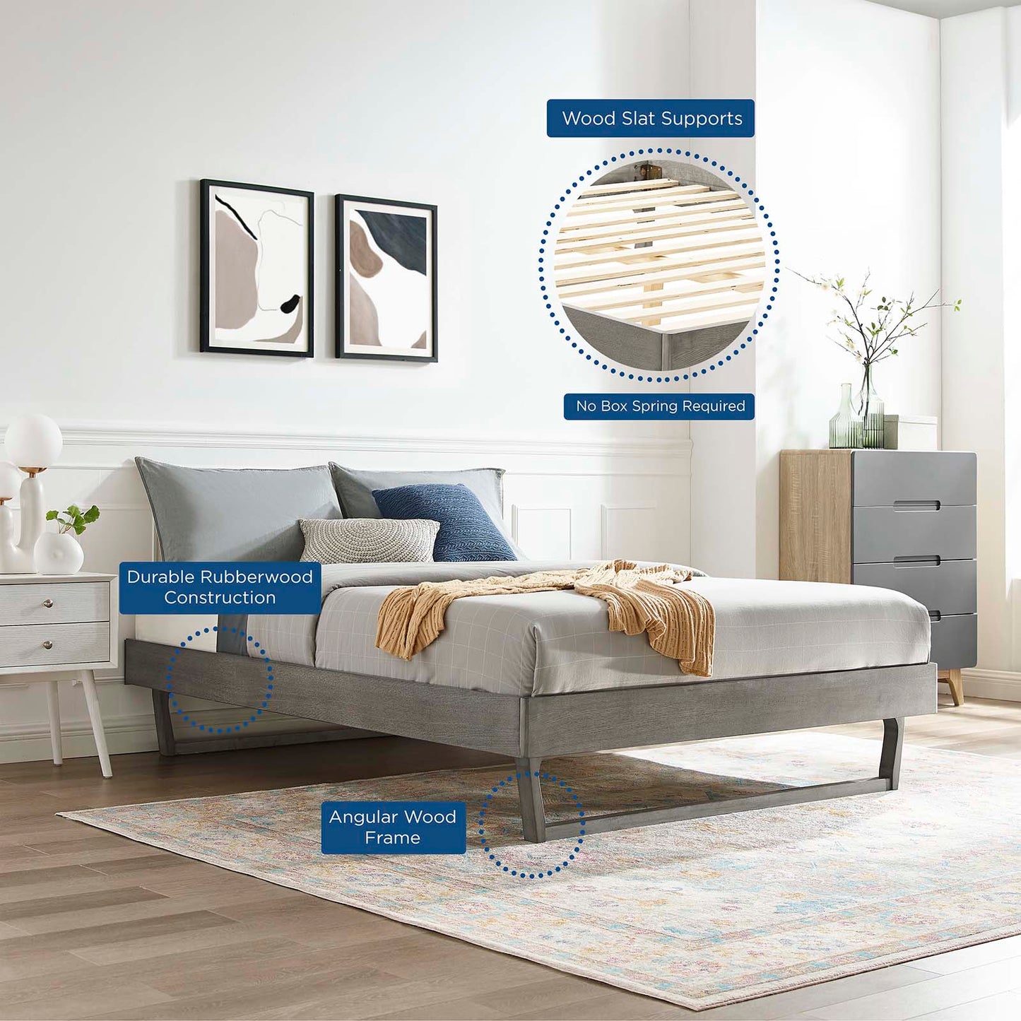 Billie Wood Twin Platform Bed Frame by Modway