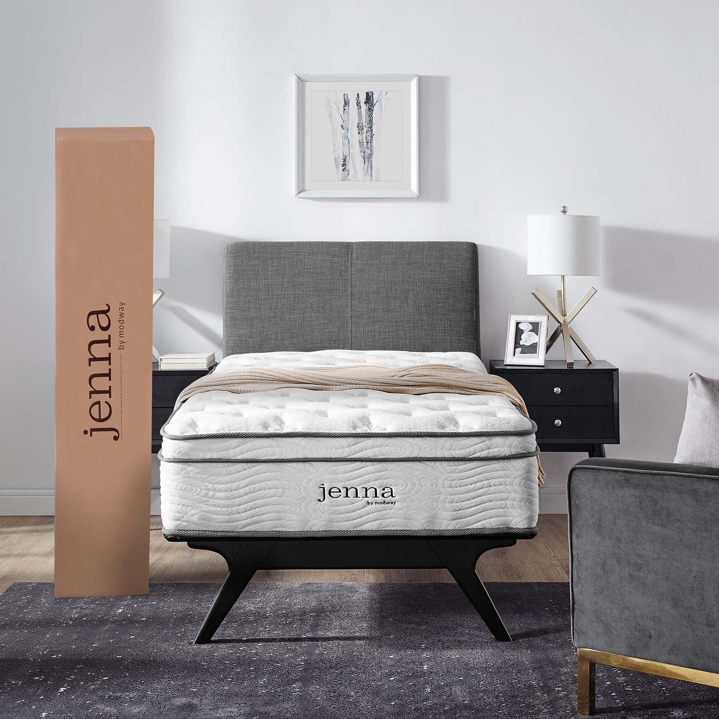 Jenna 10" Innerspring and Foam Twin XL Mattress by Modway