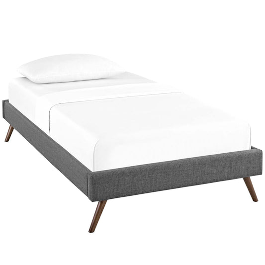 Loryn Fabric Twin Bed Frame with Round Splayed Legs by Modway
