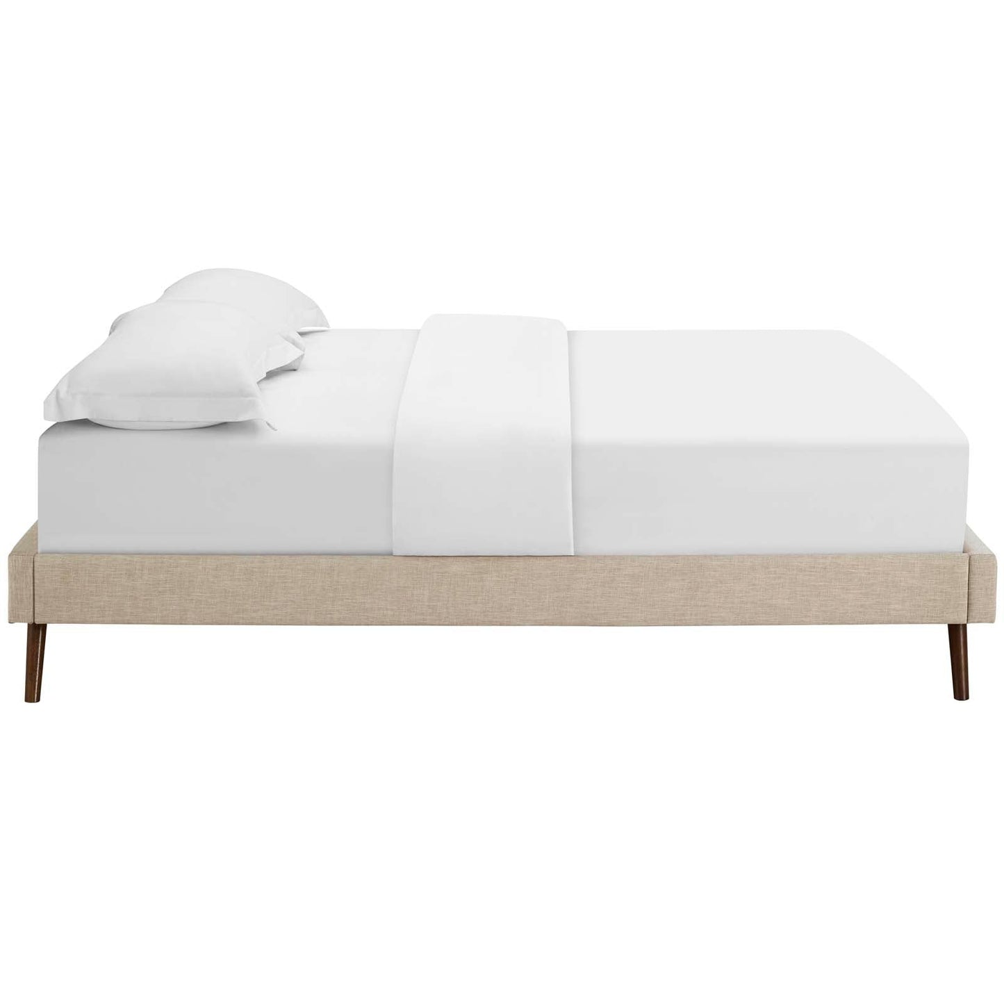 Loryn Fabric Queen Bed Frame with Round Splayed Legs by Modway