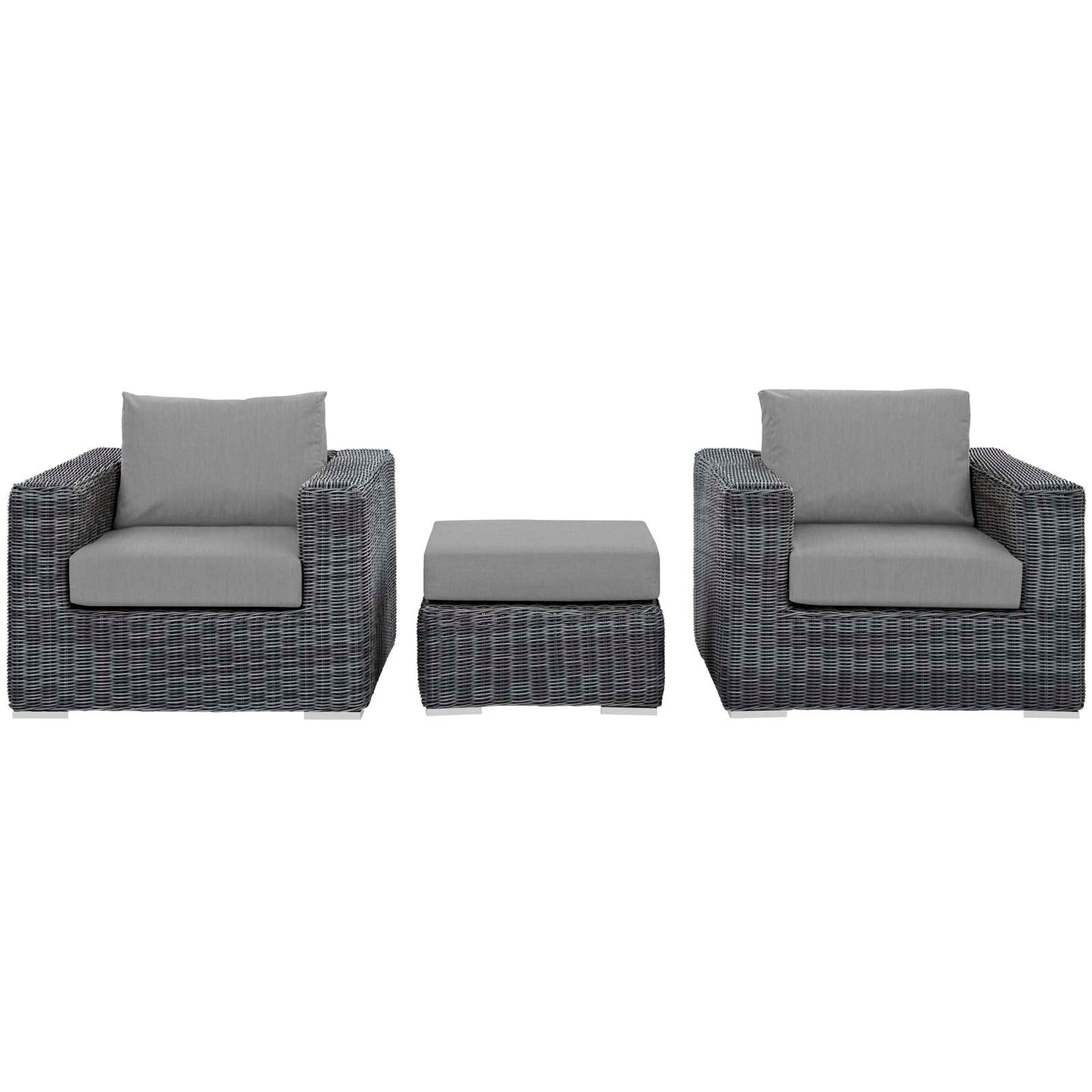 Summon 3 Piece Outdoor Patio Sunbrella¨ Sectional Set by Modway