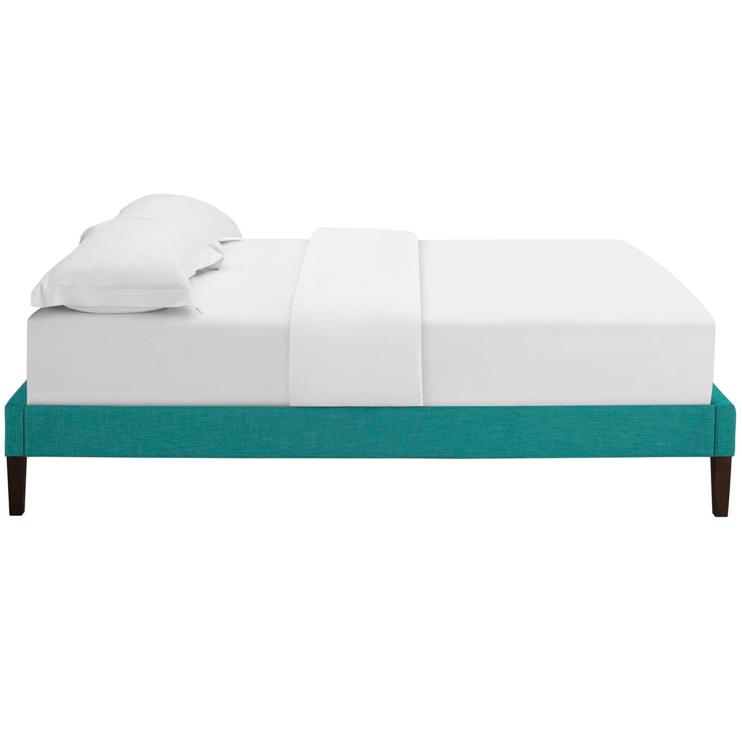 Tessie Fabric King Bed Frame with Squared Tapered Legs by Modway