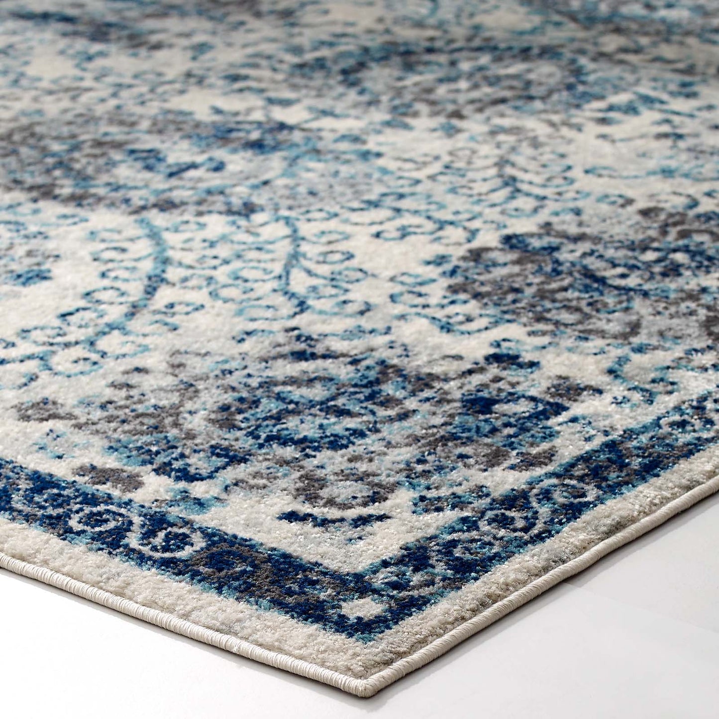 Entourage Kensie Distressed Floral Moroccan Trellis 5x8 Area Rug by Modway